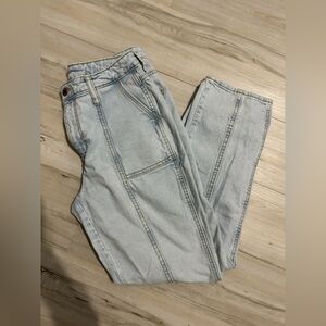 High rise slim straight jeans